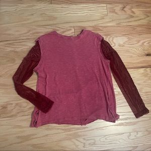 Free People Top with Lace Sleeves